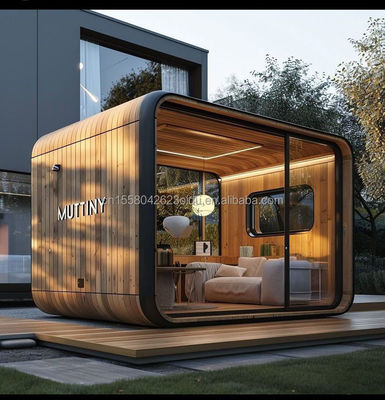 Tubi quadrati in acciaio galvanizzato Casa capsula spaziale personalizzabile per grande spazio e Apple House prefabbricata mobile