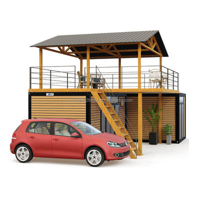 Intelligente Modulare Prefabbricato Tiny House Colorato Personalizzato Flat Pack Case in legno con tubi quadrati in acciaio galvanizzato