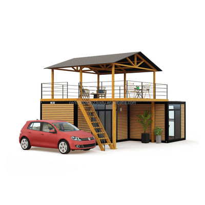 Intelligente Modulare Prefabbricato Tiny House Colorato Personalizzato Flat Pack Case in legno con tubi quadrati in acciaio galvanizzato