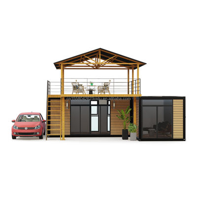 Intelligente Modulare Prefabbricato Tiny House Colorato Personalizzato Flat Pack Case in legno con tubi quadrati in acciaio galvanizzato