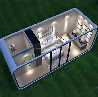 Tubi quadrati in acciaio galvanizzato Casa capsula spaziale personalizzabile per grande spazio e Apple House prefabbricata mobile