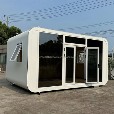 Tubi quadrati in acciaio galvanizzato Casa capsula spaziale personalizzabile per grande spazio e Apple House prefabbricata mobile
