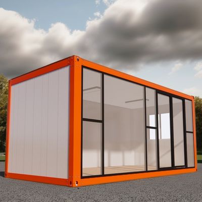 Casa in acciaio galvanizzato con piegatura da 20 piedi Modulare prefabbricato Casa in acciaio Eco-friendly Case in contenitori per negozi esterni