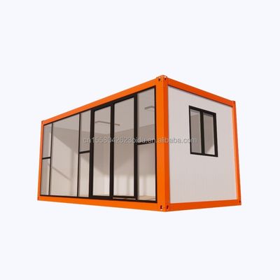 Casa in acciaio galvanizzato con piegatura da 20 piedi Modulare prefabbricato Casa in acciaio Eco-friendly Case in contenitori per negozi esterni