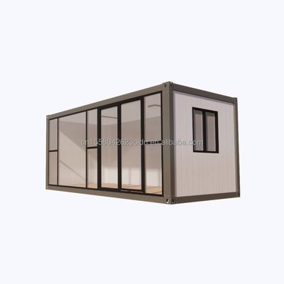 Casa in acciaio galvanizzato con piegatura da 20 piedi Modulare prefabbricato Casa in acciaio Eco-friendly Case in contenitori per negozi esterni