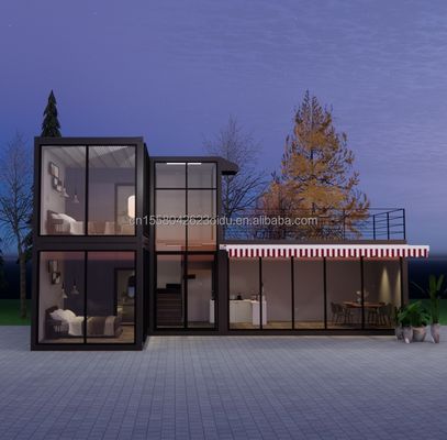 Tubi quadrati in acciaio galvanizzato Struttura principale Case container per lusso Prefabbricati con due camere da letto