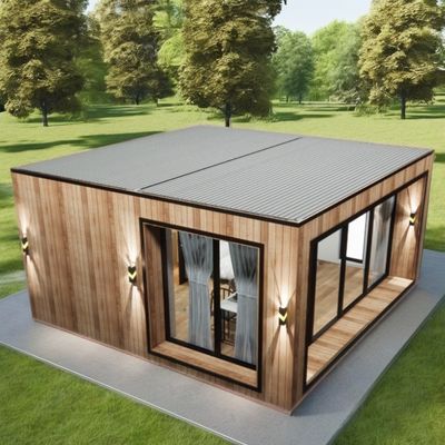 Casa di container prefabbricata di costruzione rapida con tubi quadrati in acciaio galvanizzato e pannello sandwich a onde da 50/75/100 mm