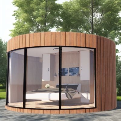 Moderno design leggero lusso di grande capacità modulare rotonda piccola casa assemblata con acciaio leggero e pannello sandwich materiale