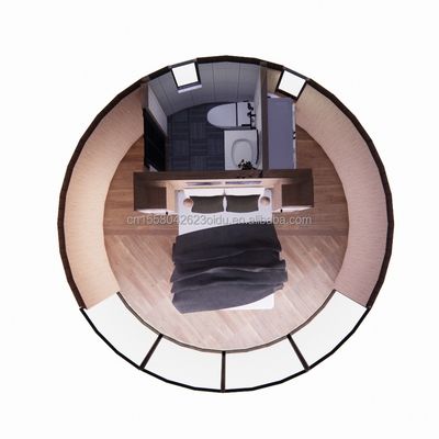 Moderno design leggero lusso di grande capacità modulare rotonda piccola casa assemblata con acciaio leggero e pannello sandwich materiale