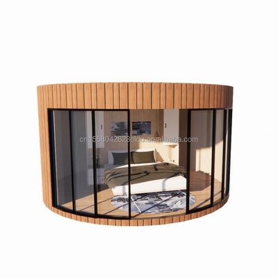 Moderno design leggero lusso di grande capacità modulare rotonda piccola casa assemblata con acciaio leggero e pannello sandwich materiale