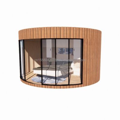 Moderno design leggero lusso di grande capacità modulare rotonda piccola casa assemblata con acciaio leggero e pannello sandwich materiale