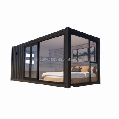 Hotel 20ft Modulare Prefabbricato Container House con grande solare di vetro unilaterale e finestre in alluminio