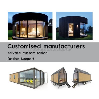 Moderno design leggero lusso di grande capacità modulare rotonda piccola casa assemblata con acciaio leggero e pannello sandwich materiale