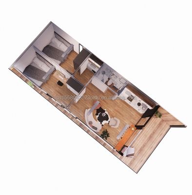 Casa in contenitore prefabbricata di design moderno all'aperto con finestra in alluminio e colore personalizzato in pannello sandwich