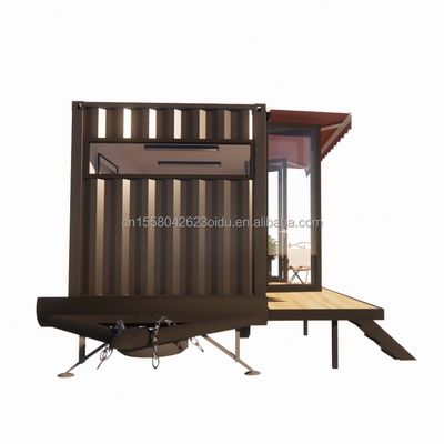 Moderna Mini Mobile Tiny Trailer Container House con telaio in acciaio Galvanizzato Steel Bending e Sandwich Panel Materiale Ruote