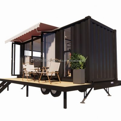 Moderna Mini Mobile Tiny Trailer Container House con telaio in acciaio Galvanizzato Steel Bending e Sandwich Panel Materiale Ruote