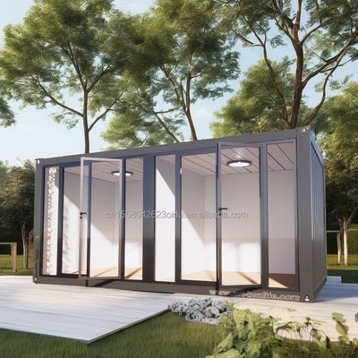 50/75/100mm Wave Sandwich Panel Parete Moderno 20ft 40ft Case di contenitori in acciaio Flat Pack Casa prefabbricata per ufficio