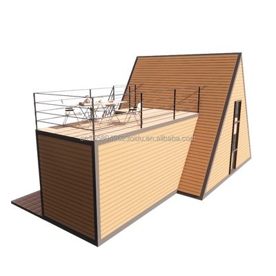 Casa di struttura in acciaio a forma di A in legno personalizzabile e resistente per case triangolari prefabbricate moderne