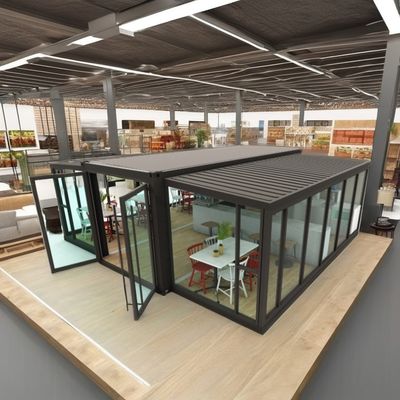 Negozio di fast food o ufficio moderno Casa container di 20 piedi espandibile con finestre a colori personalizzati e in alluminio