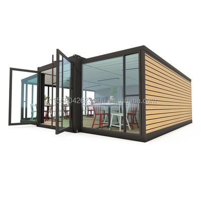 Negozio di fast food o ufficio moderno Casa container di 20 piedi espandibile con finestre a colori personalizzati e in alluminio