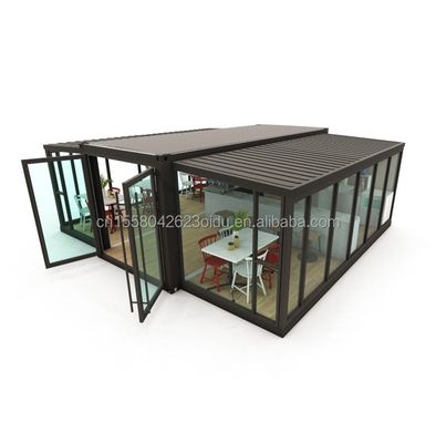 Negozio di fast food o ufficio moderno Casa container di 20 piedi espandibile con finestre a colori personalizzati e in alluminio