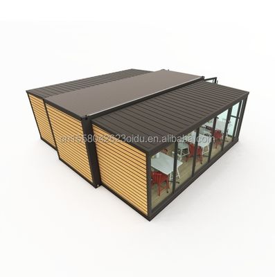Negozio di fast food o ufficio moderno Casa container di 20 piedi espandibile con finestre a colori personalizzati e in alluminio