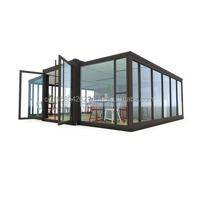Negozio di fast food o ufficio moderno Casa container di 20 piedi espandibile con finestre a colori personalizzati e in alluminio