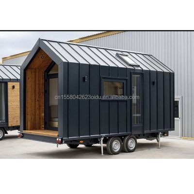 Moderno design Piccola casa su ruote Materiale in acciaio Campeggio esterno Kit di costruzione giardino con pannello sandwich ondulato 50/75/100mm