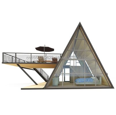 Tubi quadrati in acciaio galvanizzato Casa di legno di lusso piccola triangolo Modulare Casa prefabbricata per le vostre esigenze