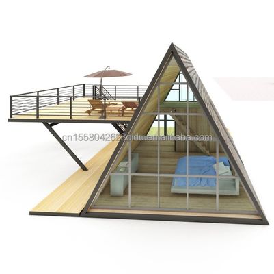 Tubi quadrati in acciaio galvanizzato Casa di legno di lusso piccola triangolo Modulare Casa prefabbricata per le vostre esigenze