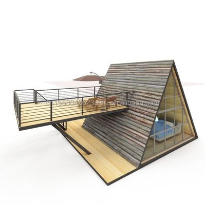 Tubi quadrati in acciaio galvanizzato Casa di legno di lusso piccola triangolo Modulare Casa prefabbricata per le vostre esigenze