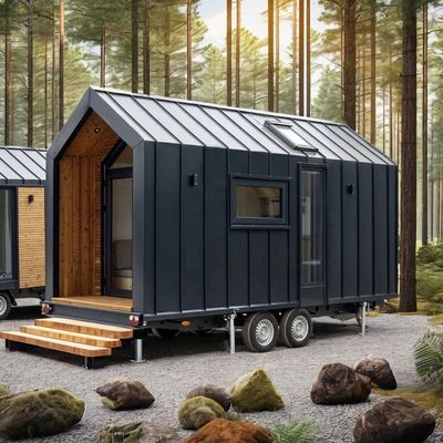 Moderno design Casa prefabbricata muro 75mm Wave Sandwich pannello 20ft contenitore pieghevole casa su ruote