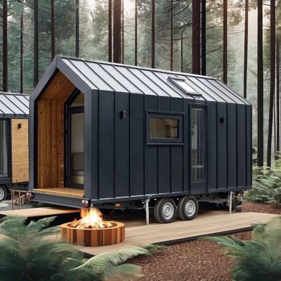 Moderno design Casa prefabbricata muro 75mm Wave Sandwich pannello 20ft contenitore pieghevole casa su ruote