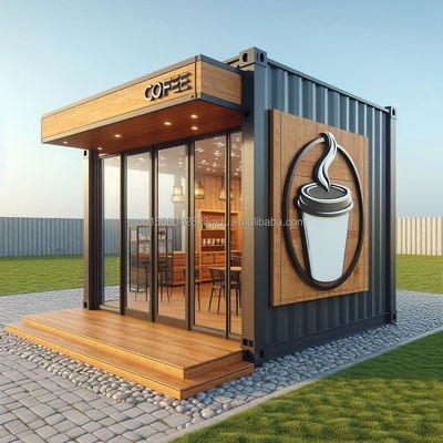 Parete 50mm Wave Sandwich Panel Hotel Pop-up Container Caffe Ristorante Bar Bar Cafè Chiosco Booth con Casa Prefabbricata in Acciaio