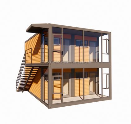 Moderno design 20ft o 40ft Casa contenitore a due piani con quattro camere da letto per ville prefabbricate o ufficio combinato