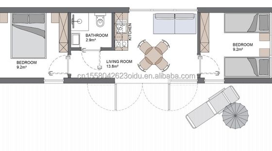 Piscine prefabbricate in contenitori di design moderno realizzate con tubi quadrati in acciaio galvanizzato per vacanze all'aria aperta Hotel Feste o uffici