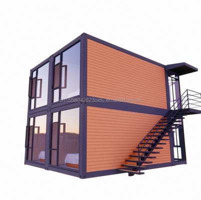 Moderno design 20ft o 40ft Casa contenitore a due piani con quattro camere da letto per ville prefabbricate o ufficio combinato