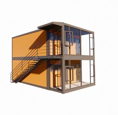 Moderno design 20ft o 40ft Casa contenitore a due piani con quattro camere da letto per ville prefabbricate o ufficio combinato