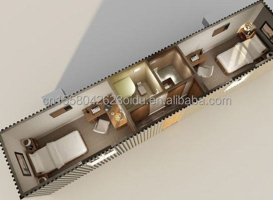 50/75/100mm Wave Sandwich Panel Parete Disegno personalizzabile 40ft Modificato Container di spedizione Casa per vivere o vacanza