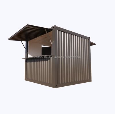 Custom Modern Design Coffee Kiosk 10ft Container Style con finestre in lega di alluminio e soluzione chiavi in mano in acciaio esterno