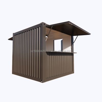 Chiosco di fast food con tubi quadrati in acciaio galvanizzato e personalizzazione 10ft Mini Pop-up Shop Container Coffee Shop