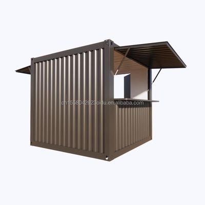 Custom Modern Design Coffee Kiosk 10ft Container Style con finestre in lega di alluminio e soluzione chiavi in mano in acciaio esterno