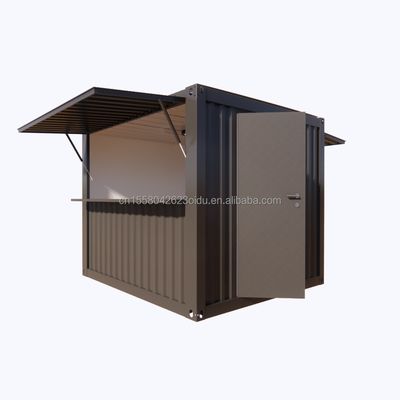Custom Modern Design Coffee Kiosk 10ft Container Style con finestre in lega di alluminio e soluzione chiavi in mano in acciaio esterno