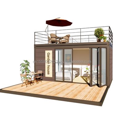 Moderno design 20 piedi estensibile Container House Flat Pack Steel Frame Modular Home Prefab Panello Sandwich Spedizione