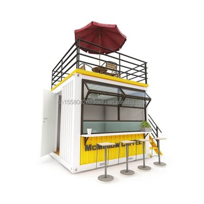EU 10ft Mini Pop-up Shop Container Coffee Shop Bar Fast food Ristorante Negozio di comodità con pannello sandwich a onde da 50 mm
