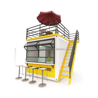 EU 10ft Mini Pop-up Shop Container Coffee Shop Bar Fast food Ristorante Negozio di comodità con pannello sandwich a onde da 50 mm