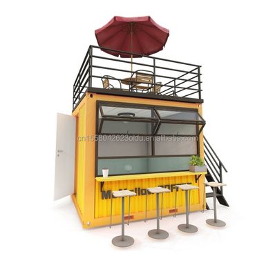 EU 10ft Mini Pop-up Shop Container Coffee Shop Bar Fast food Ristorante Negozio di comodità con pannello sandwich a onde da 50 mm