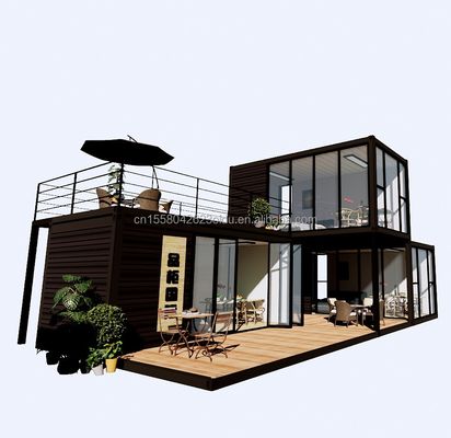 Casa di contenitori prefabbricata di design moderno con acciaio piatto e pannello sandwich all'aperto