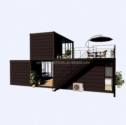 Casa di contenitori prefabbricata di design moderno con acciaio piatto e pannello sandwich all'aperto