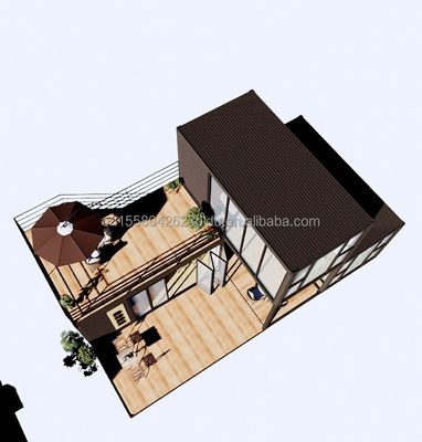 Casa di contenitori prefabbricata di design moderno con acciaio piatto e pannello sandwich all'aperto